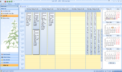 Lịch off nhân viên